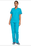 Unisex Kasack WWE4700 von Cherokee mit 2 Seitentaschen, Farbe: türkis, Größe: XXS