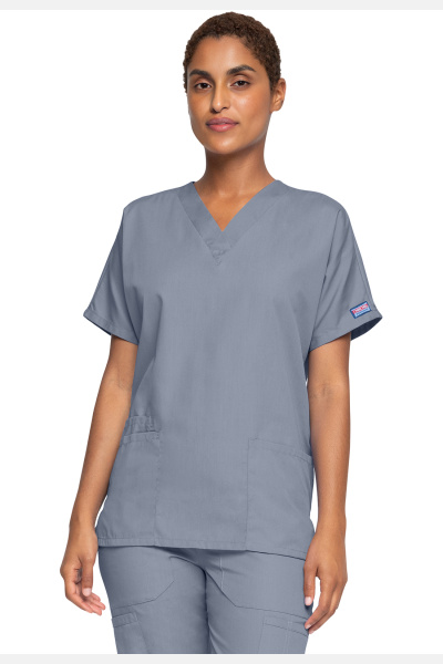 Unisex Kasack WWE4700 von Cherokee mit 2 Seitentaschen, Farbe: grau, Größe: XXS