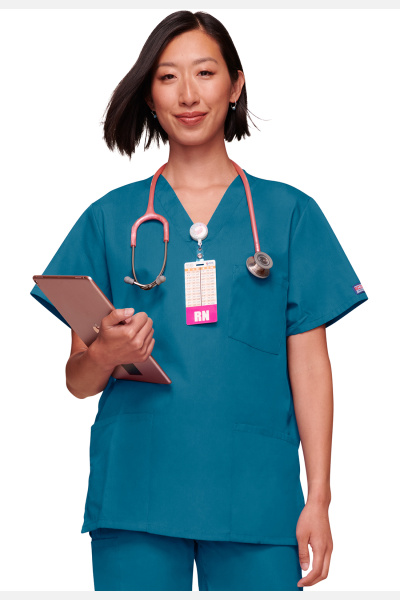 Unisex-Kasack WWE4876 von Cherokee, Farbe: karibikblau, Größe: XXS