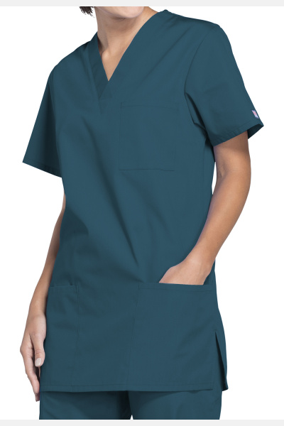 Unisex-Kasack WWE4876 von Cherokee, Farbe: karibikblau, Größe: XXS