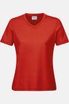 Damen T-Shirt carestin mit V-Ausschnitt, tailliert geschnitten, Farbe: rot, Größe: M