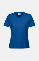 Damen T-Shirt carestin mit V-Ausschnitt, tailliert geschnitten, Farbe: royal, Größe: XS