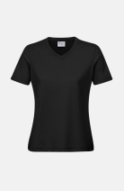 Damen T-Shirt carestin mit V-Ausschnitt, tailliert geschnitten, Farbe: schwarz, Größe: XS