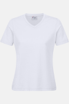 Damen T-Shirt carestin mit V-Ausschnitt, tailliert geschnitten, Farbe: weiß, Größe: M