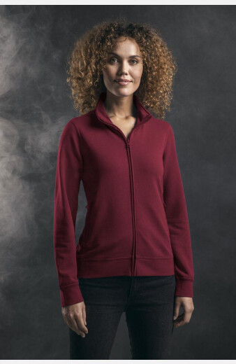 Sweatjacke Antonia, tailliert geschnitten, tailliert geschnitten, Farbe: bordeaux, Größe: S