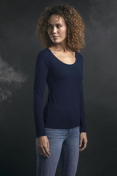 Langarmshirt Tanira, tailliert geschnitten, Farbe: navy, Größe: S