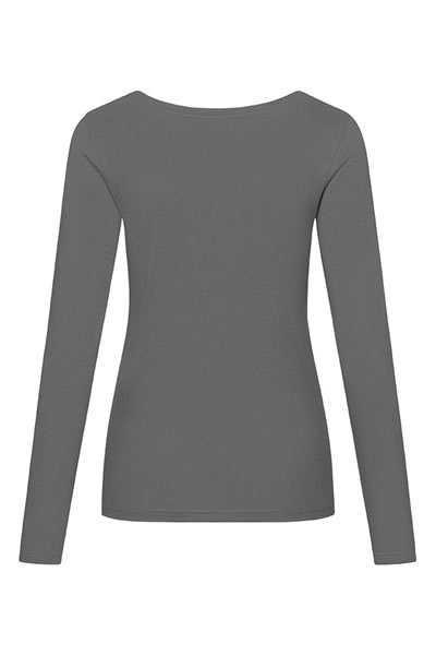 Langarmshirt Tanira, tailliert geschnitten, Farbe: grau, Größe: S