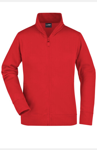 Sweatshirtjacke Valentina, tailliert geschnitten, Farbe: rot, Größe: S