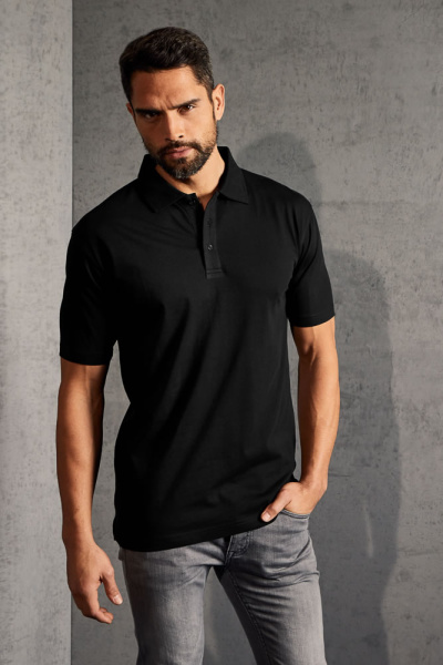 Jersey Polo Edran, gerade geschnitten, Farbe: schwarz,...