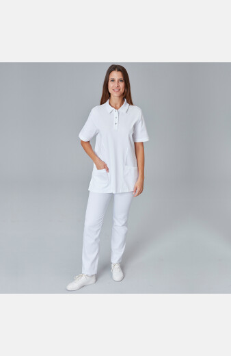 Unisex Polo-Kasack Maris, Farbe: weiß, Größe: XS