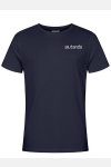 Herre T-Shirt Navy mit Stick "aiutanda" auf der Brust, links (Herzseite), Größe: S