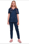 Damen Kasack wwe610, Farbe: navy, Größe: XXS