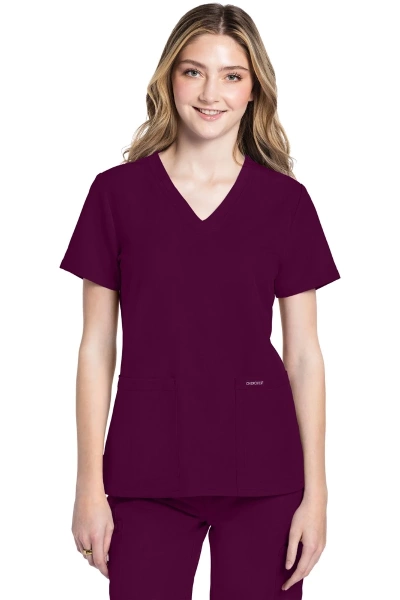 Damenkasack Ultra CKE953A mit V-Ausschnitt, Farbe: bordeaux, Größe: XXS