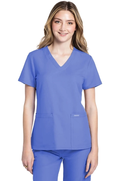 Damenkasack Ultra CKE953A mit V-Ausschnitt, Farbe: himmelblau, Größe: XXS