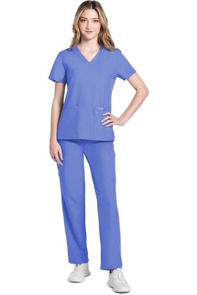 Damenkasack Ultra CKE953A mit V-Ausschnitt, Farbe: himmelblau, Größe: XXS