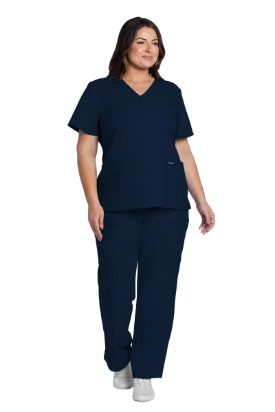 Damenkasack Ultra CKE953A mit V-Ausschnitt, Farbe: navy, Größe: XXS