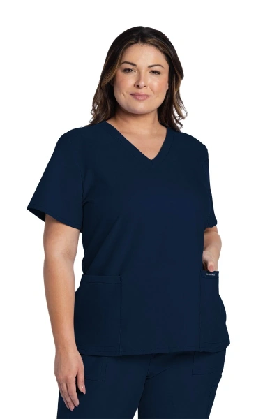 Damenkasack Ultra CKE953A mit V-Ausschnitt, Farbe: navy,...