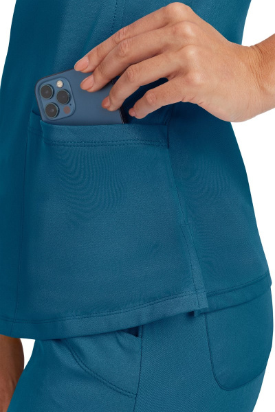 Healing Hands Damenkasack Monica, Farbe: karibikblau, Größe: 2XL