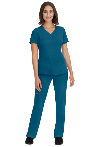 Healing Hands Damenkasack Monica, Farbe: karibikblau, Größe: 2XL