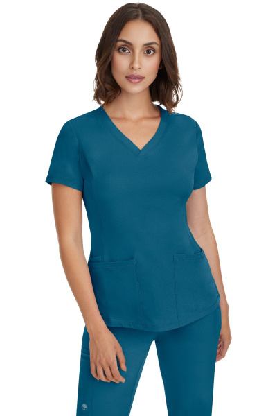 Healing Hands Damenkasack Monica, Farbe: karibikblau, Größe: 2XL