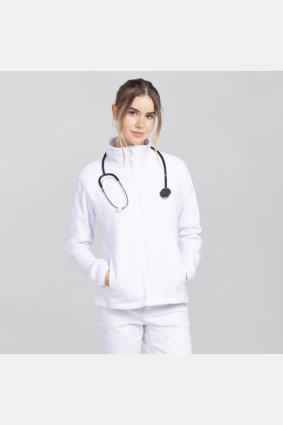 Damen Fleecejacke Tirena, tailliert geschnitten, Farbe: weiß, Größe: S