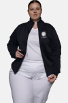 Stehkragenjacke carestin  - speziell für die Caritas, Farbe: schwarz, Größe: XS mit Druck des Logos der Caritas auf der Brust