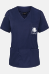 Caritas Kasack Thaven, tailliert geschnitten, Farbe: navy, Größe: XS mit Druck des Logos der Caritas auf der Brust