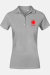 Caritas Shirt Marvaya, tailliert geschnitten, Farbe: new light grey, Größe: S mit Druck des Logos der Caritas auf der Brust