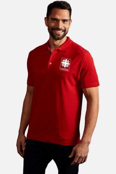 Caritas Polo Lyndor , gerade geschnitten, Farbe: rot,...