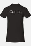 Caritas Polo Lyndra, tailliert geschnitten, Farbe: anthrazit, Größe: XS mit Druck des Logos der Caritas auf der Brust