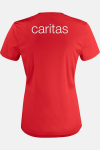 Caritas Funktions T-Shirt Jareka, tailliert geschnitten, Farbe: rot, Größe: XXL mit Druck des Logos der Caritas auf der Brust