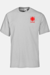 Unisex Rundhalsshirt Sorvin - speziell für die Caritas, Farbe: hellgrau, Größe: XS mit Druck des Logos der Caritas auf der Brust