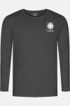 Langarmshirt Kyran - speziell für die Caritas, Farbe: anthrazit, Größe: S mit Druck des Logos der Caritas auf der Brust