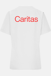 Damen-Stretchkasack Talysi  - speziell für die Caritas, Farbe: weiß, Größe: XS mit Druck des Logos der Caritas auf der Brust