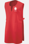 Überwurfschürze Teyra - speziell für die Caritas, Farbe: rot, Größe: I mit Druck des Logos der Caritas auf der Brust
