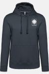 Hoodie Teyran - speziell für die Caritas, Farbe: anthrazit, Größe: XS mit Druck des Logos der Caritas auf der Brust