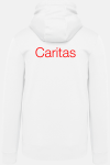 Hoodie Teyran - speziell für die Caritas, Farbe: weiß, Größe: XS mit Druck des Logos der Caritas auf der Brust