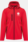 Unisex-Softshelljacke Felan - speziell für die Caritas, Farbe: rot, Größe: XS mit Druck des Logos der Caritas auf der Brust