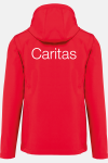 Unisex-Softshelljacke Felan - speziell für die Caritas, Farbe: rot, Größe: XS mit Druck des Logos der Caritas auf der Brust