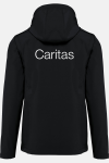 Unisex-Softshelljacke Felan - speziell für die Caritas, Farbe: schwarz, Größe: XS mit Druck des Logos der Caritas auf der Brust