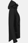 Softshelljacke Kaelora, tailliert geschnitten, Farbe: schwarz, Größe: S mit Druck des Logos der Caritas auf der Brust