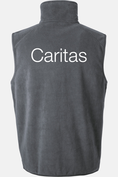 Unisex-Fleeceweste Qinn - speziell für die Caritas, Farbe: anthrazit, Größe: XS mit Stick des Logos der Caritas auf der Brust