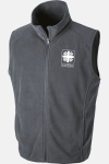 Unisex-Fleeceweste Qinn - speziell für die Caritas, Farbe: anthrazit, Größe: XS mit Stick des Logos der Caritas auf der Brust