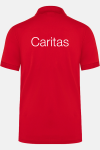 Poloshirt Taronis - speziell für die Caritas, gerade geschnitten, Farbe: rot, Größe: XL mit Druck des Logos der Caritas auf der Brust