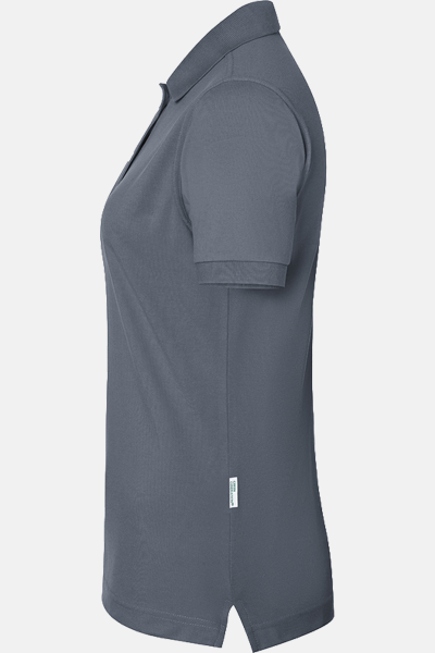 Poloshirt Tarona - speziell für die Caritas, tailliert geschnitten, Farbe: anthrazit, Größe: XS mit Druck des Logos der Caritas auf der Brust