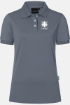 Poloshirt Tarona - speziell für die Caritas, tailliert geschnitten, Farbe: anthrazit, Größe: XS mit Druck des Logos der Caritas auf der Brust