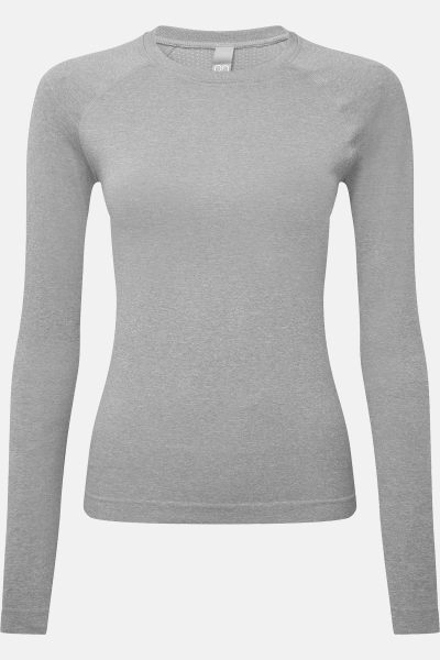 Damen Stretchshirt Langarm Move, Farbe: grau, Größe: XS