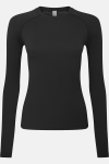 Damen Stretchshirt Langarm Move, Farbe: schwarz, Größe: S