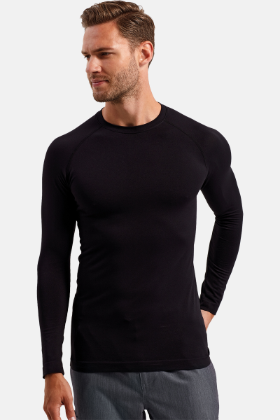 Herren Stretchshirt Langarm Move, Farbe: schwarz, Größe: S