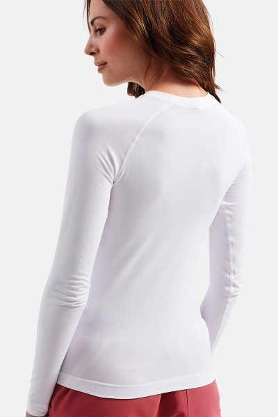 Damen Stretchshirt Langarm Move, Farbe: weiß, Größe: S
